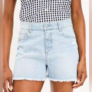 Loft Fresh Cut High Rise Cut Off Denim Shorts Size 24/00